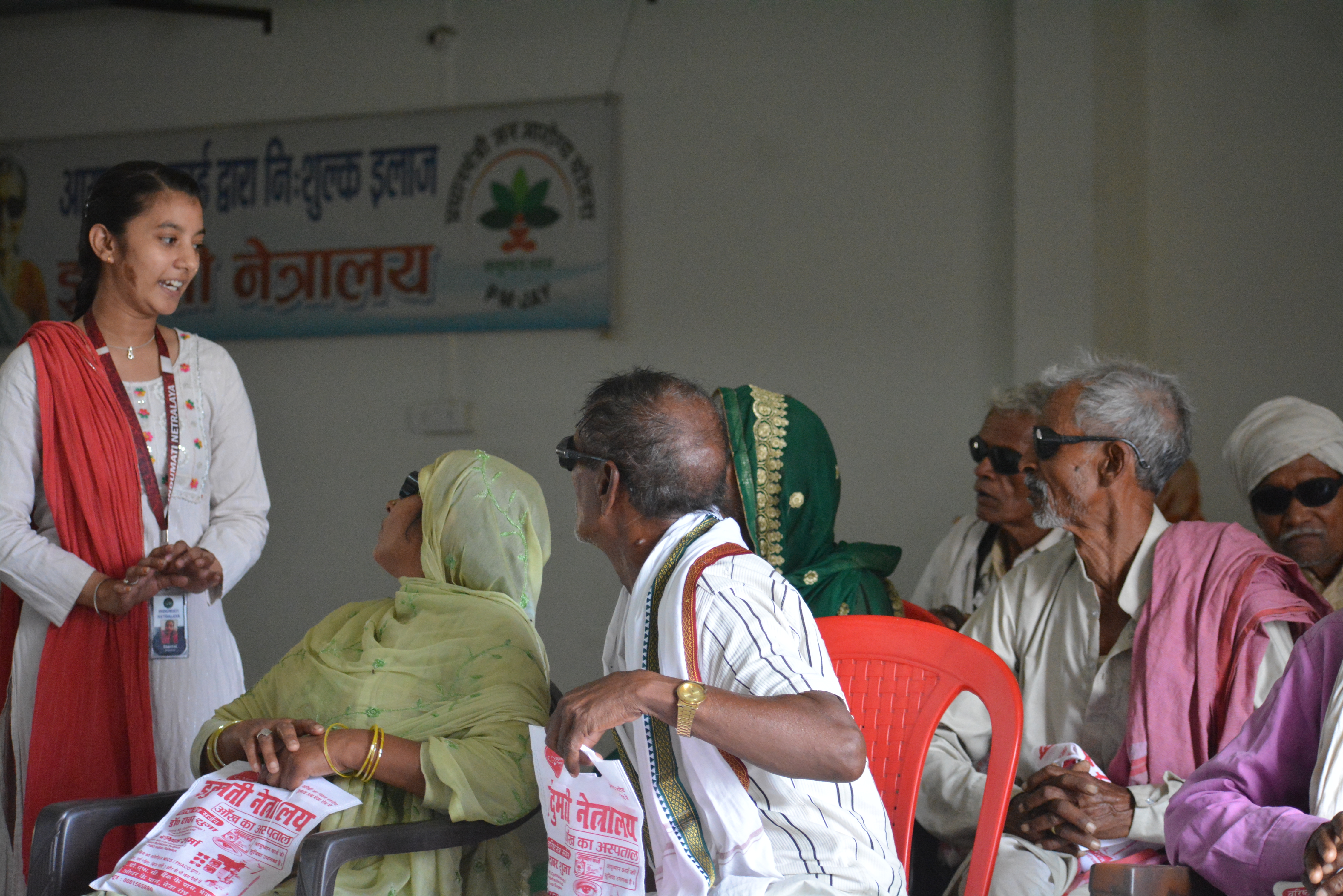 Indumati Netralaya community eye camp outreach in Uttar Pradesh — free eye care for villages