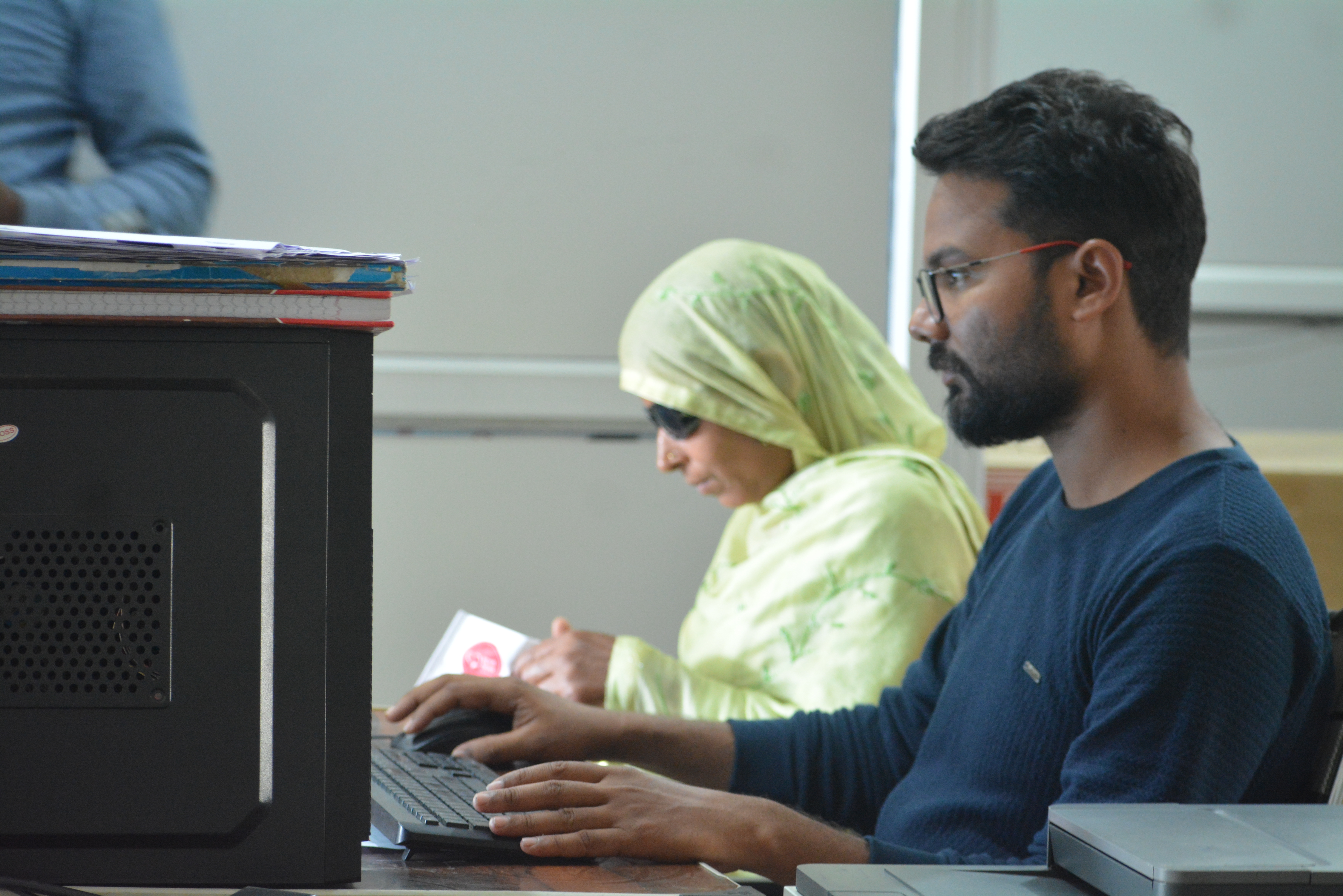 Patient registration desk at Indumati Netralaya OPD, Prayagraj